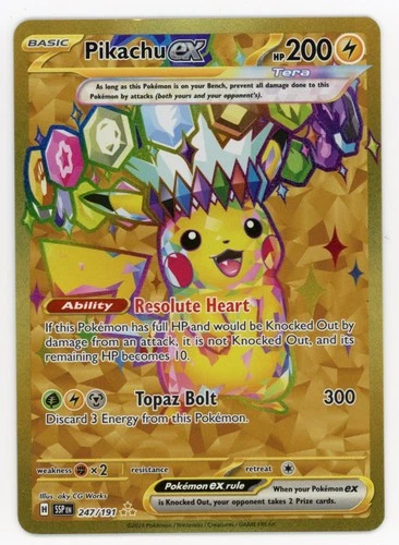 Pikachu ex 247/191 Hyper Rare Surging Sparks Pokemon Holo Lightly Played