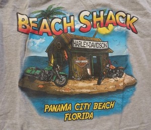Harley Davidson T Shirt Panama City Beach Shack Skull Live Free florida
