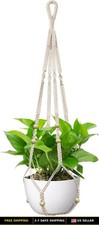 Macrame Plant Hanger for 4-15 Inch Pots, Indoor Outdoor Use, Sturdy Design