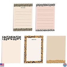 Animal Print Sticky Notes 4"x6" Repositionable Pads - 5 Unique Designs USA Made