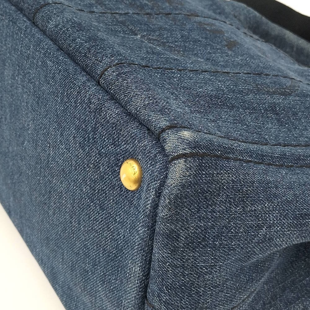 PRADA 2WAY Tote Bag Canapa Denim Gray 1BG439 from japan thumbnail 3