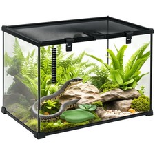 PawHut Glass Reptile Terrarium Habitats for Lizards, Frogs, Snake 50 x 30 x 35cm