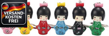 Set aus 6 japanischen Kokeshi-Geisha Schlüss...