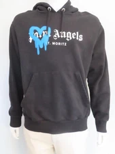 Palm Angels Black Logo Hoodie Mens Sweatshirt Size M