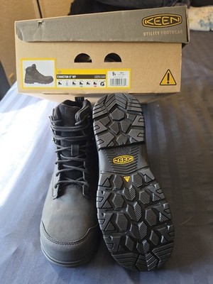 KEEN Evanston 6'' WP Utility Work Boots Black Men's Size 9 D EH 1029150D