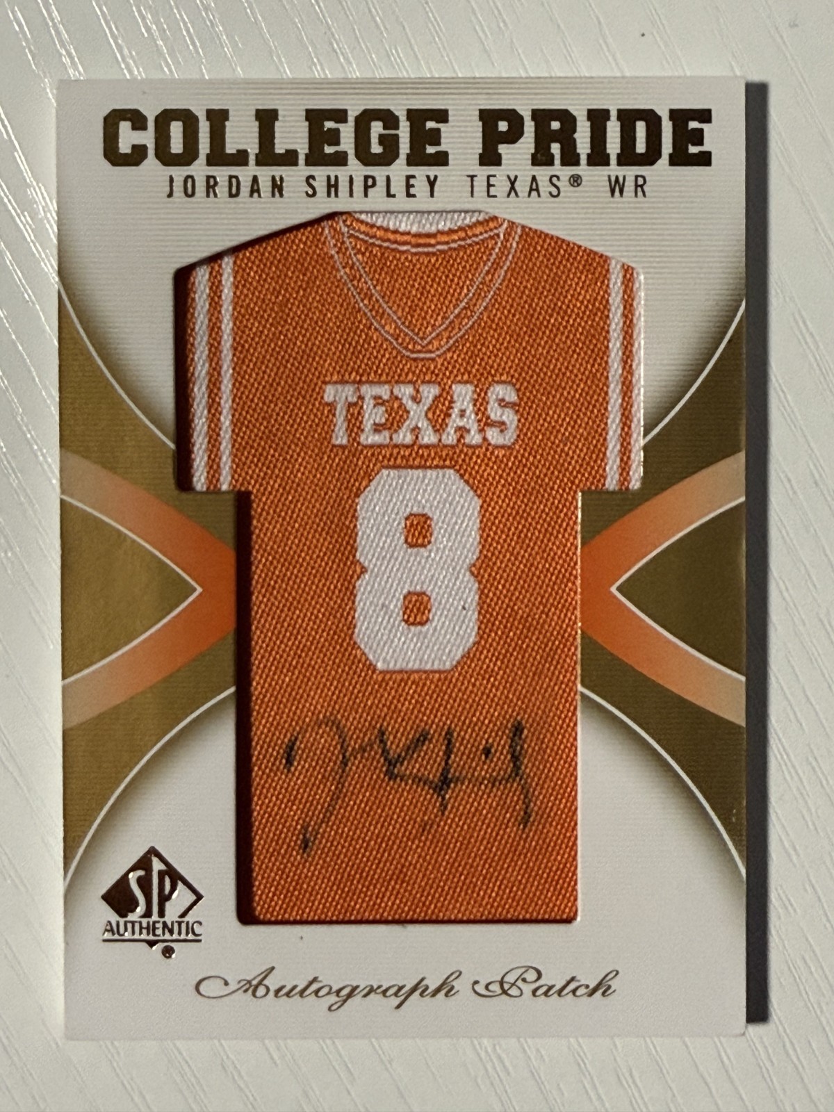 Jordan Shipley SP Authentic College Pride Patch Autograph #CPJS Base