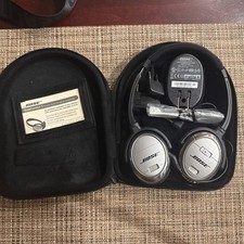Bose QuietComfort 3 Acoustic noise cancelling headphones w/charger/case READ