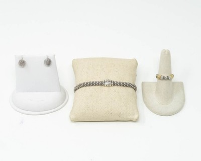 Lagos Sterling Silver Caviar Bracelet, Earrings and Ring .925 30518