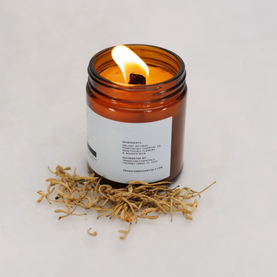 Heavenly Honeysuckle Organic Beeswax Candle - Image 2 of 3