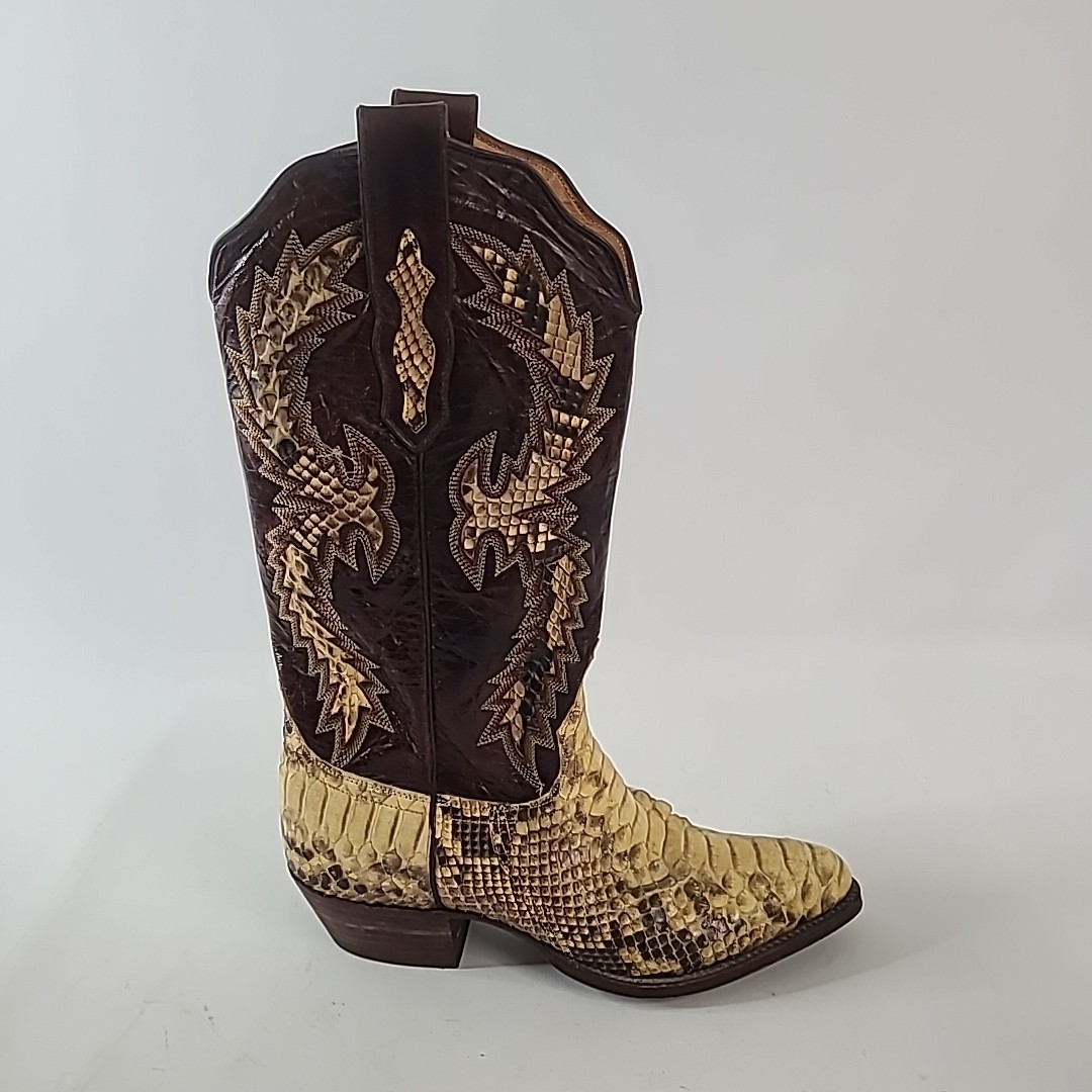 Bandera Brown Yellow Python Snakeskin Leather Wes… - image 2