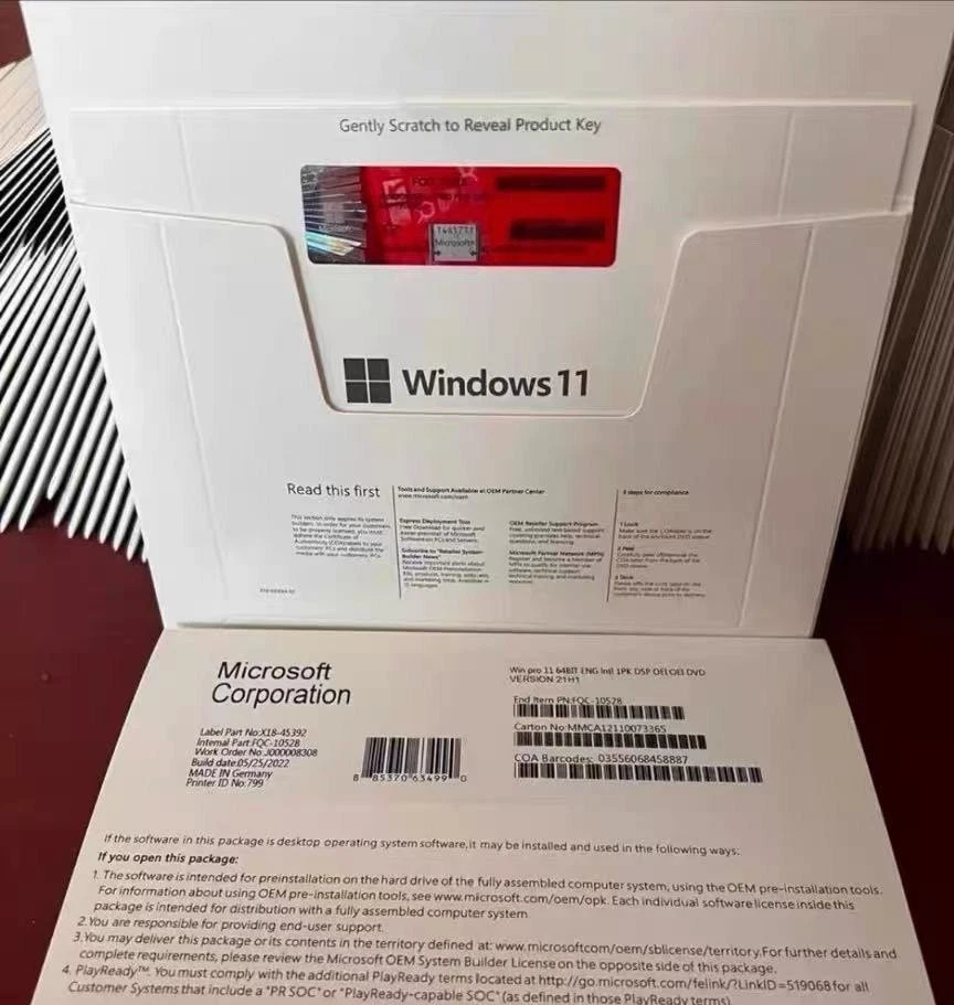 DVD Win 11 Home 64 bits con clave de licencia de producto nuevo sellado y envío gratuito