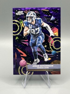 2025 Topps Cosmic Chrome Aidan Hutchinson Purple Nebula Refractor /150 Lions