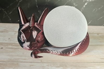 Echo Dot 4 / 5 Drachen Ablage / Farbe Schwarz - Rot / Ständer / 3d Druck