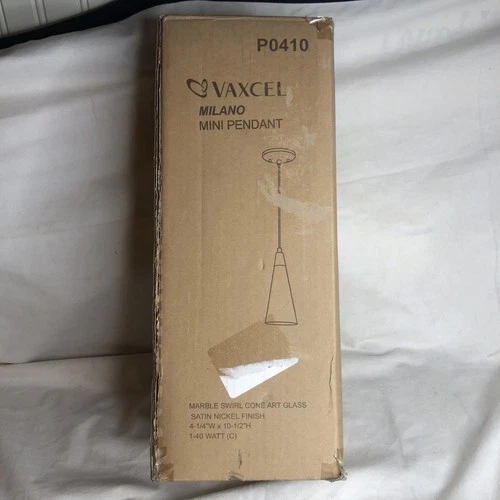 Vaxcel Milano 4.25" Mini Pendant, Marble Swirl Satin Nickel - P0410 NEW - Picture 2 of 6