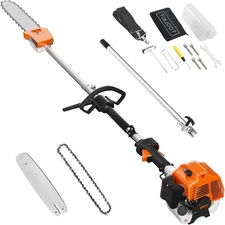 48cc 2-Cycle Gas Powered Pole Saw Tree Trimming 16ft Cordless Extension Chainsaw