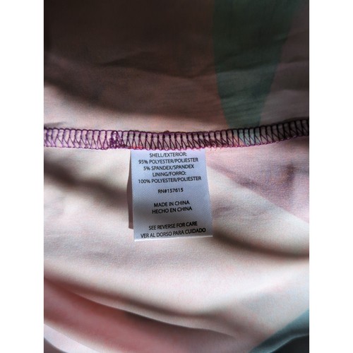 Nicole Miller Size Small Maxi Slip Dress Satin Abstract Multi Color Shelf Bra - Picture 4 of 4