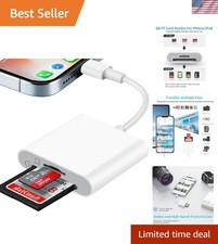 High-Speed Dual Slot SD & Micro SD Card Reader for iPhone & iPad - No App Needed
