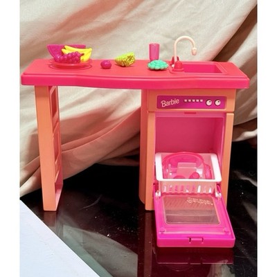 1994 So Much To Do Barbie Kitchen Counter Dishwasher w/ Original Accessories