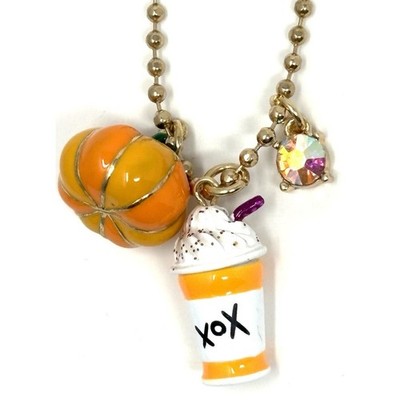 Betsey Johnson Pumpkin Spice Drink Latte Necklace Latte Charm Fall Autumn