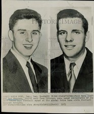 1953 Press Photo Paul Matz & Dan Shannon, Notre Dame football team co-captains