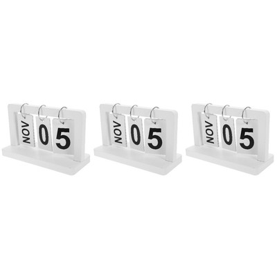  3 Pieces Desktop-Flip-Kalender Desktop-Kalender Kompakter Kreativer Büro