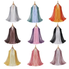 New Gradient Muslim Cotton Blend Hijab Scarf Women Shawls and Wraps Head Scarves