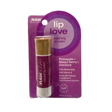 Raw Sugar Lip Love Soothing Balm Pineapple + Macqui Berry + Coconut .25 oz