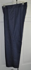Talbots Size 8 Signature Cropped Pants Nantucket Navy with White Dots