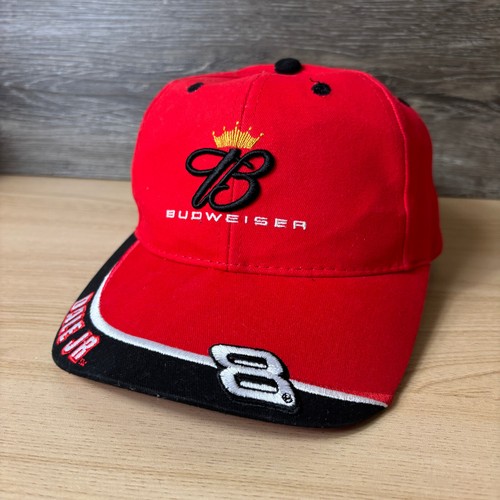 Vintage Dale Earnhardt Jr Hat Cap Fitted One Size Red NASCAR Chase Budweiser Men