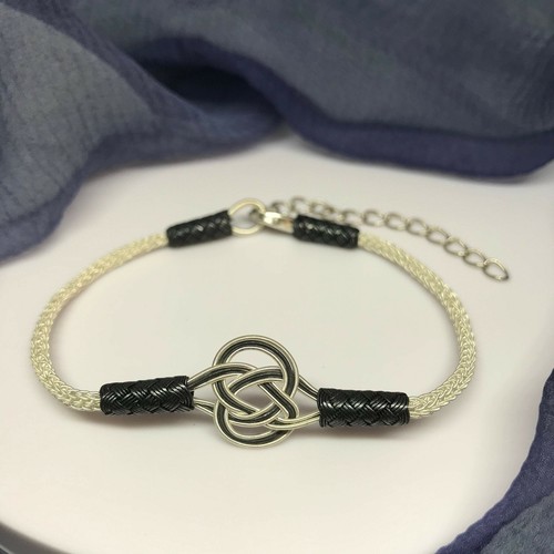 Hand-Woven Silver Bracelet Size 7''+2'' extension - Picture 2 of 4