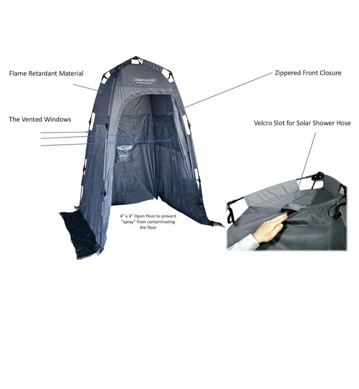CLEANWASTE Portable Privacy Outdoor Tent For Outdoor Showers Changing Rooms 6 Ft 4 x 4