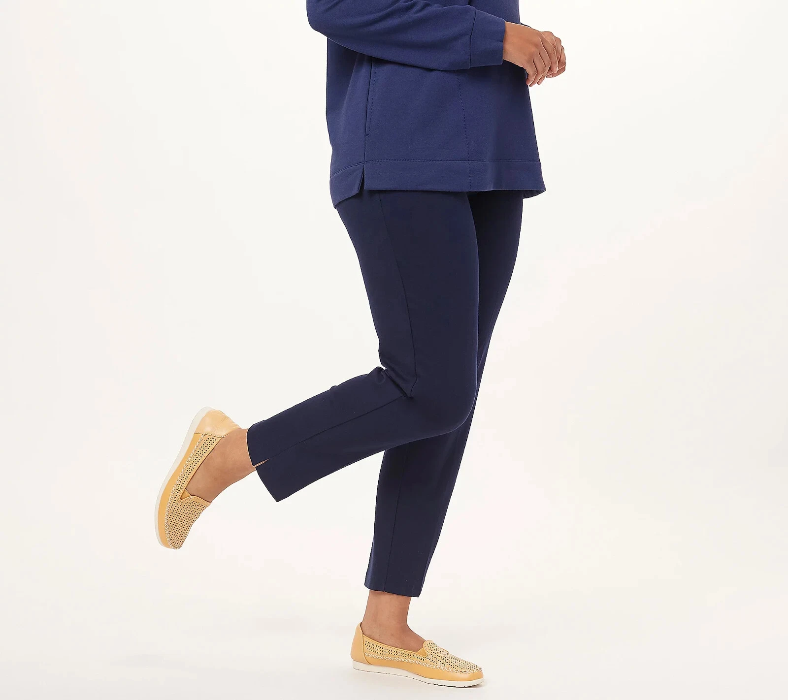 Pantalon cheville en tricot Susan Graver Every Day Reg Supreme Marine 4X A454590 NEUF