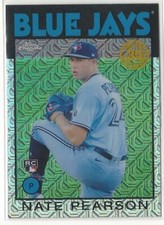 2021 Topps Series 1 Nate Pearson Silver Pack 1986 Chrome Refractor Blue Jays RC