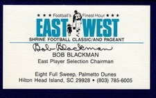 Bob Blackman CFHOF d.2000 signed autographed Business Card 14429
