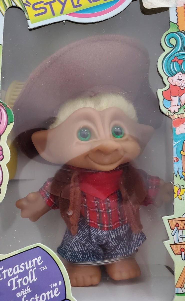 Treasure Trolls Cowboy Wacky Doos Stylable Hair Troll Doll Figure