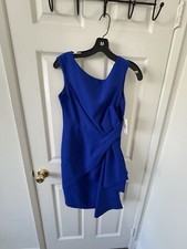 NWT Eliza J ruffle front midi Blue dress 2