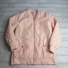 Justice Girl's Pink Quilted Jacket Size 16 18 Full Zip