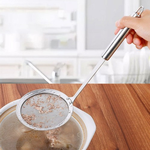 Cucchiaio Skimmer Colino Farina Rete Skimmer Cucchiaio Acciaio Inox Colino - Foto 8 di 12