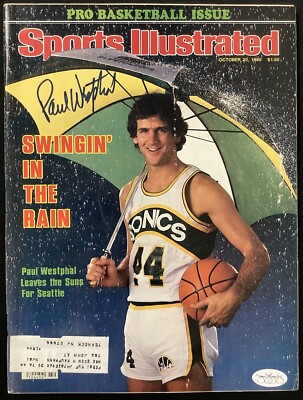 Paul Westphal Signed Sports Illustrated Mag 10/20/80 Sonics Celtics Auto  HOF JSA