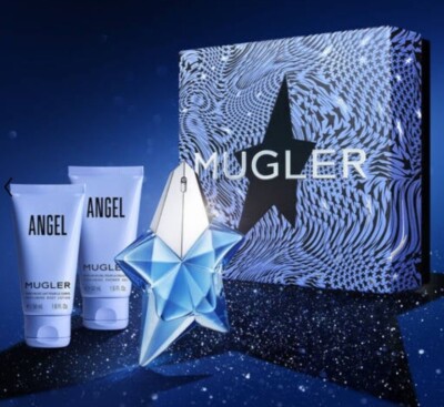 ❤️MUGLER ANGEL 25ML REFILLABLE EDP +50ML BODY LOTION 50ML SHOWER GEL  GIFTSET❤️ UK