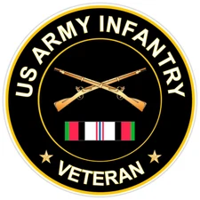 US Army Infantry Veteran Bumper Sticker Military Vinyl Soldier Decal 5"