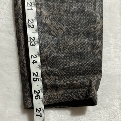 J Brand High Waist Coated Skinny Jeans Size 25 Snakeskin Exposed Button Fly Sexy - Picture 12 of 15