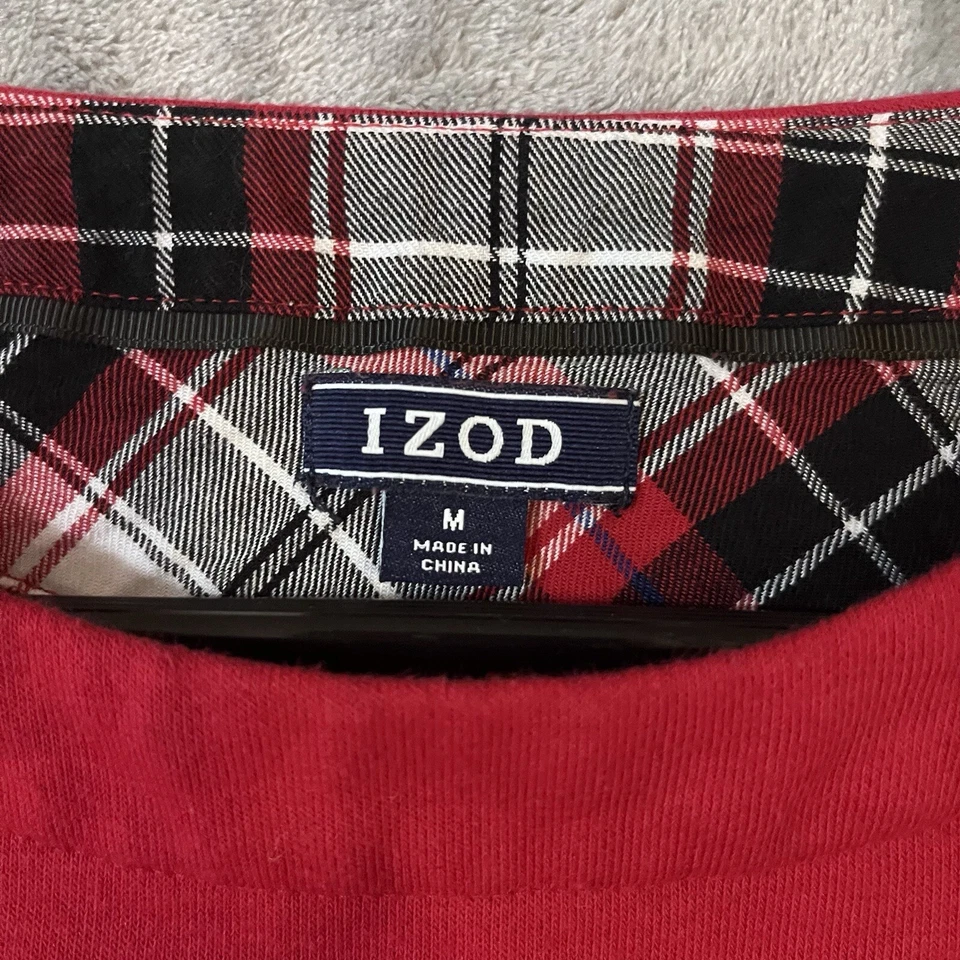 Sudadera IZOD para mujer aspecto en capas roja talla M vacaciones Foto 3 de 4