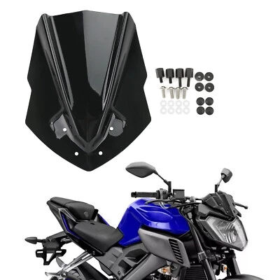 ABS Motorcycle Windshield WindScreen for Yamaha MT125 2015-2019 Black T9 - Image 1 of 4