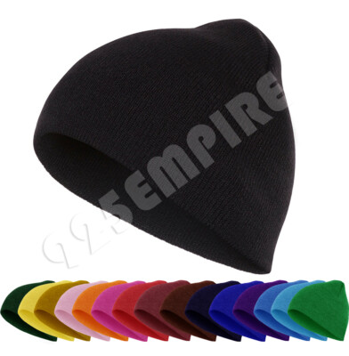 #ad Men#x27;s Short Beanie Knit Hat Sports Winter Outdoors Cuff Plain Skull Ski Cap $8.89
