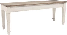 Skempton Farmhouse Storage Bench, White & Light Brown