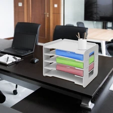 5-Tier Stackable Letter Tray Office Desk Paper Document Organizer File Trays DIY