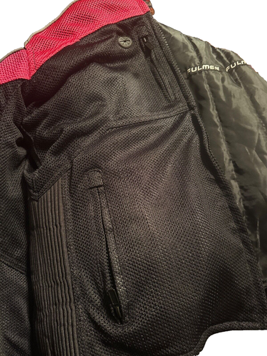 Fulmer Ladies Motorcycle Jacket Armor Pink Black Padded with PVC. - Picture 6 of 9