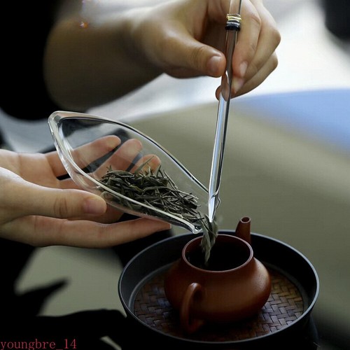 Handmade Glass Tea Scoop Tea Infuser Spoons Tea Leaf Container Shovel