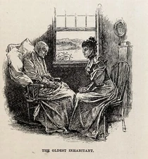 1893 The Oldest Inhabitant Original Lithograph Print